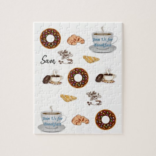 Verjaardag Jigsaw Puzzle Koffie Donuts Legpuzzel (Verticaal)