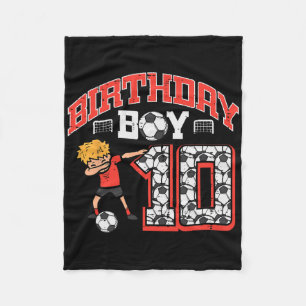 Verjaardag Jongen 10 Voetbal Dab 10e Verjaardag Pa Fleece Deken