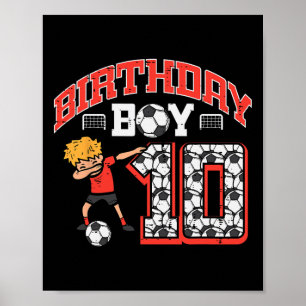 Verjaardag Jongen 10 Voetbal Dab 10e Verjaardag Pa Poster