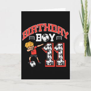 Verjaardag Jongen 11 Voetbal Dab 11 Jaar Oude Verj Kaart