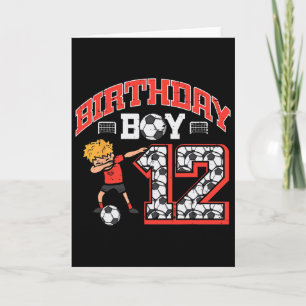 Verjaardag Jongen 12 Voetbal Dab 12 Jaar Oude Verj Kaart