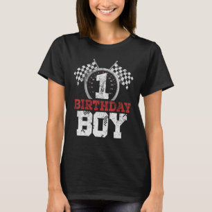 Verjaardag Jongen 1 Een Race Auto 1e Verjaardag Ra T-shirt