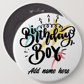 Verjaardag Jongen 6" kolossale ronde Button 6,0 Cm (Voorkant /achterkant)
