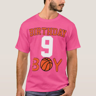 Verjaardag Jongen 9 Fun Basketbal 9e Negen Jaar Ou T-shirt