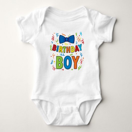 Verjaardag Jongen Baby feest shirt Boog Stropdas e (Voorkant)