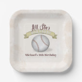 Verjaardag Jongen Baseball Papieren Bordje (Voorkant)