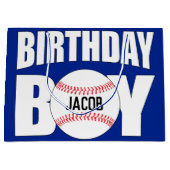 Verjaardag Jongen Baseball Speler Partij Aangepast Groot Cadeauzakje (Voorkant)