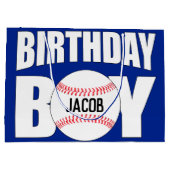 Verjaardag Jongen Baseball Speler Partij Aangepast Groot Cadeauzakje (Achterkant)