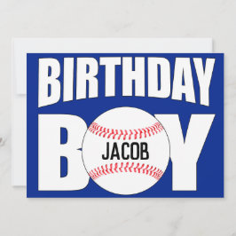 Verjaardag Jongen Baseball Speler Partij Aangepast Kaart