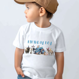 Verjaardag Jongen Boerderij Dieren Tractor T-shirt