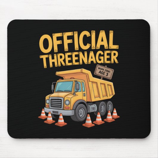 Verjaardag Jongen Drie Jaar Oud Threenager Bouw Muismat (Voorkant)