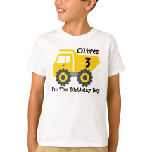 Verjaardag Jongen Gele Dump Truck Elke Leeftijd