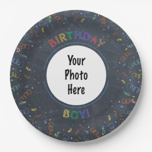 Verjaardag Jongen Happy Birthday schoolbord Papieren Bordje