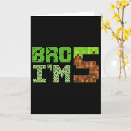 Verjaardag Jongen Kinder 5e Verjaardag 5 Jaar Oude Kaart (Gele Bloem)