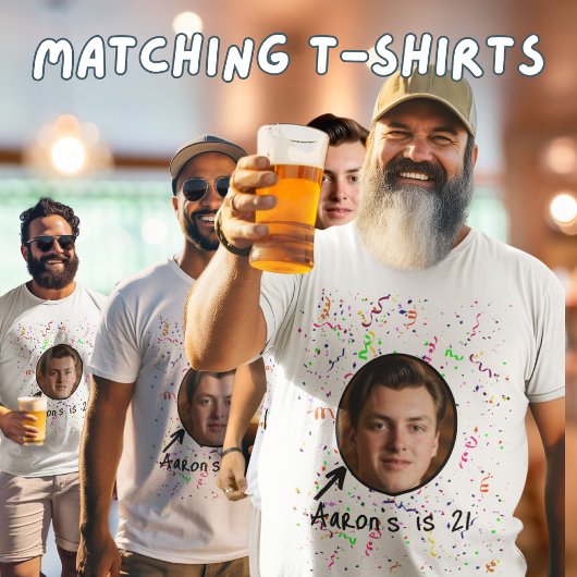 Verjaardag Jongen kroegentocht 21ste Feestgroep T-shirt