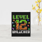 Verjaardag Jongen Level 12 Ontgrendeld 12e Verjaar Kaart (Gele Bloem)