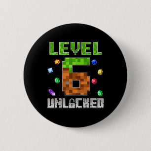 Verjaardag Jongen Level 6 Ontgrendeld 6e Verjaarda Ronde Button 5,7 Cm