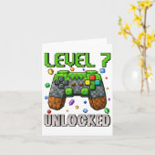 Verjaardag Jongen Level 7 Ontgrendeld 7e Verjaarda Kaart (Gele Bloem)