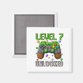 Verjaardag Jongen Level 7 Ontgrendeld 7e Verjaarda Magneet (Voorkant / Achterkant)