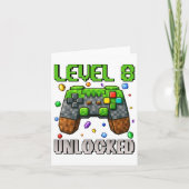 Verjaardag Jongen Level 8 Ontgrendeld 8e Verjaarda Kaart (Voorkant)