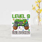 Verjaardag Jongen Level 9 Ontgrendeld 9e Verjaarda Kaart (Gele Bloem)