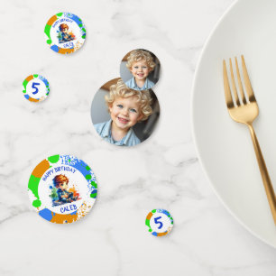 Verjaardag Jongen naam en leeftijd Gepersonaliseer Confetti