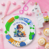 Verjaardag Jongen naam en leeftijd Gepersonaliseer Papieren Bordje (Feest)