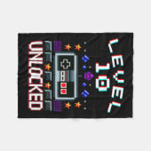 Verjaardag Jongen Niveau 10 Ontgrendeld Grappig Vi Fleece Deken (Voorkant (Horizontaal))