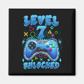 Verjaardag Jongen Niveau 7 Unlocked Video Gamer Ve Magneet (Voorkant)