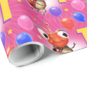 Verjaardag Jongen of Meisje Leeftijd 1 Lieveheersb Cadeaupapier (Rol Hoek)