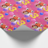 Verjaardag Jongen of Meisje leeftijd 3 Ladybug inp Cadeaupapier (Hoek)