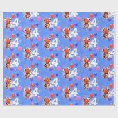 Verjaardag Jongen of Meisje leeftijd 4 lieveheersb Cadeaupapier (Vlak)