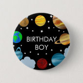 Verjaardag Jongen Planeten Galaxy Party Ronde Button 5,7 Cm (Voorkant)