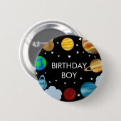 Verjaardag Jongen Planeten Galaxy Party Ronde Button 5,7 Cm (Voorkant /achterkant)