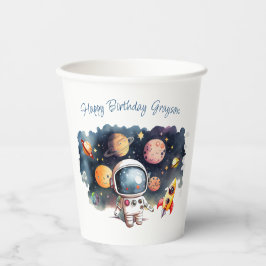 Verjaardag Jongen Planeten Ruimtevaart Papieren Bekers