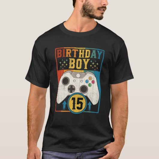 Verjaardag Jongen Retro Videogame Controller Gamer T-shirt (Voorkant)