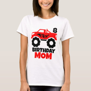 Verjaardag Jongen Rood Monster Truck Bijpassende M T-shirt