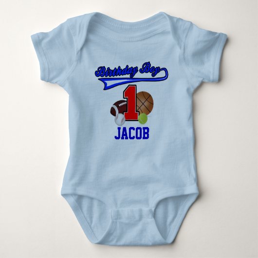 Verjaardag Jongen Sport Eerste Verjaardag Shirt (Voorkant)