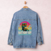 Verjaardag Jongen T-Rex Retro Sunset Cool  Tri-B Denim Jacket (Hangar)