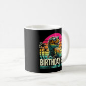 Verjaardag Jongen T-Rex Retro Sunset Cool  Tri-B Koffiemok (Voorkant rechts)