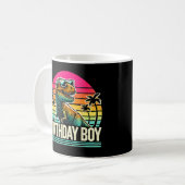Verjaardag Jongen T-Rex Retro Sunset Cool  Tri-B Koffiemok (Voorkant links)