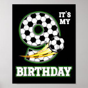 Verjaardag Jongen T-shirts 9 Voetbal Het Is Mijn 9 Poster