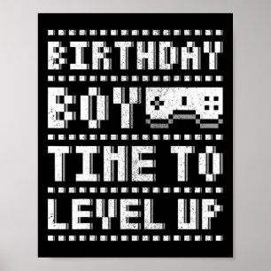 Verjaardag Jongen Tijd om Level Up Teen Boys Video Poster