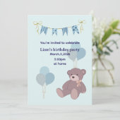 Verjaardag jongen uitnodigingskaart kaart (Staand voorkant)