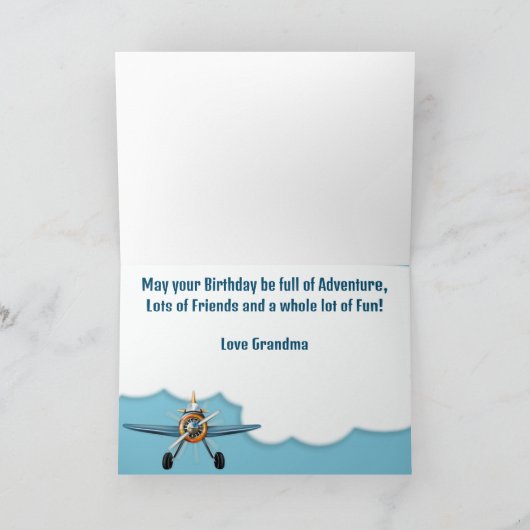 Verjaardag Jongen Vliegtuig Gevechtspiloot Kaart (Binnen)