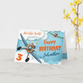 Verjaardag Jongen Vliegtuig Gevechtspilot Kaart (Gele Bloem)