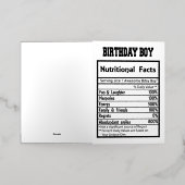 Verjaardag Jongen Voedingsfeiten Folie Wenskaart (Buiten Laag)