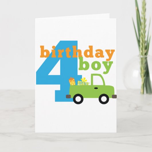 Verjaardag Jongen Vrachtwagen 4 Kaart (Voorkant)