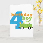Verjaardag Jongen Vrachtwagen 4 Kaart (Gele Bloem)