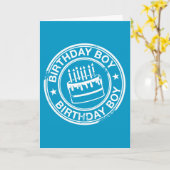 Verjaardag Jongen -witte rubberen stempel effect- Kaart (Gele Bloem)